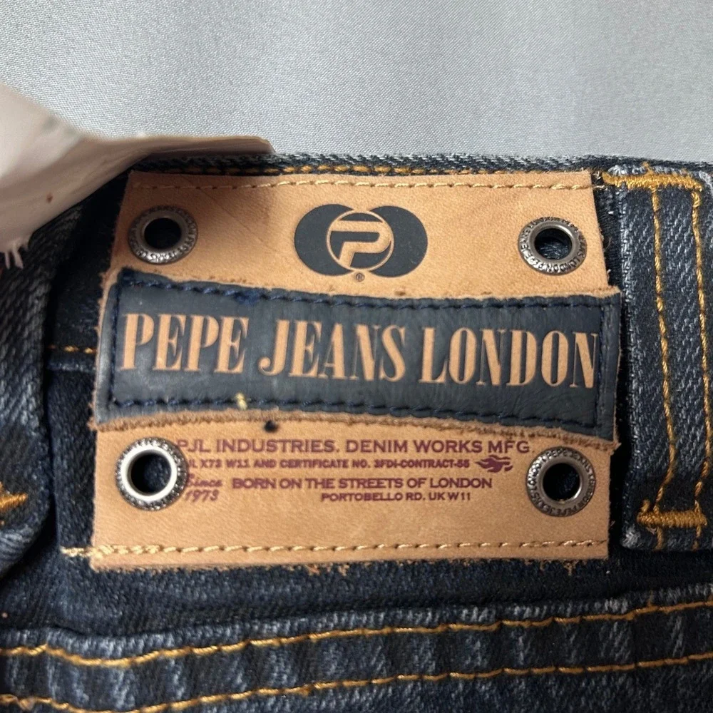 VTG Pepe Jeans London Jasper Kids Denim Jeans Chalk Aged Dark Wash Size 4 NWT